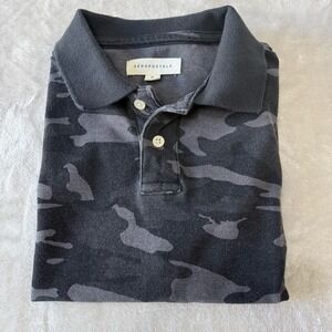 Aeropostale‎ Mens Gray Camo Polo Shirt Short Sleeve Casual Size XL